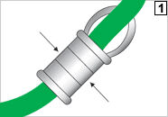 Illustrating use of cord-end crimp